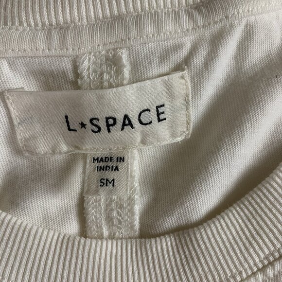 L Space Ivory Short Sleeve Maxi T Shirt Dress With Slit S/M - Picture 2 of 5